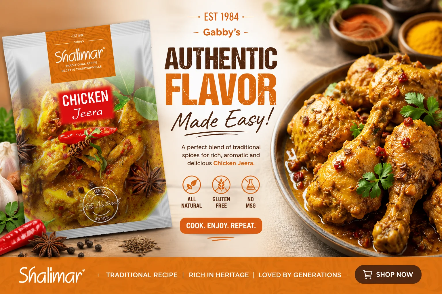 Shalimar Chicken Jeera promotional banner